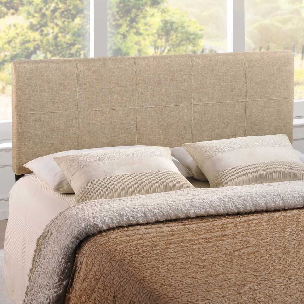 Oliver Queen Upholstered Fabric Headboard, Beige