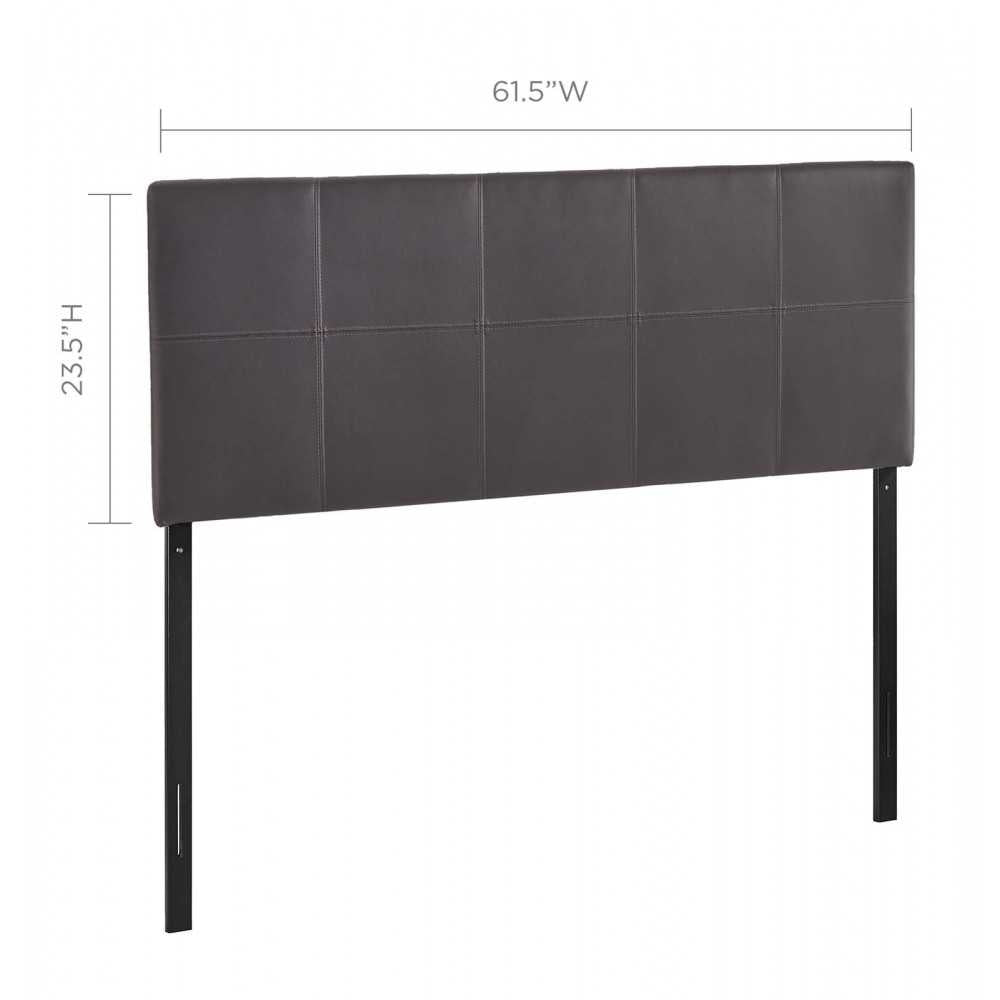 Oliver Queen Upholstered Vinyl Headboard, Brown