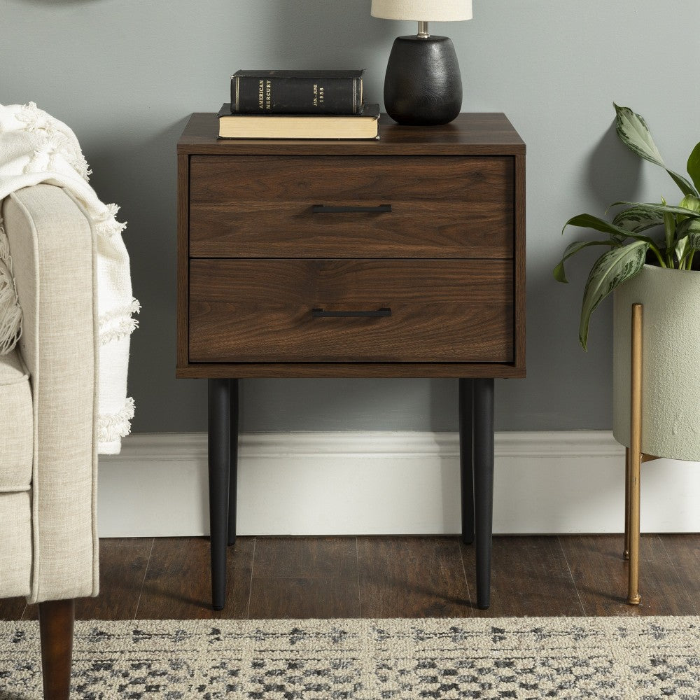 Olivia Modern Nightstand - Dark Walnut