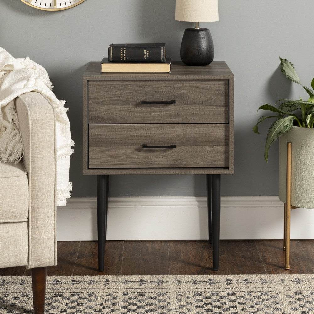 Olivia Modern Nightstand - Slate Gray