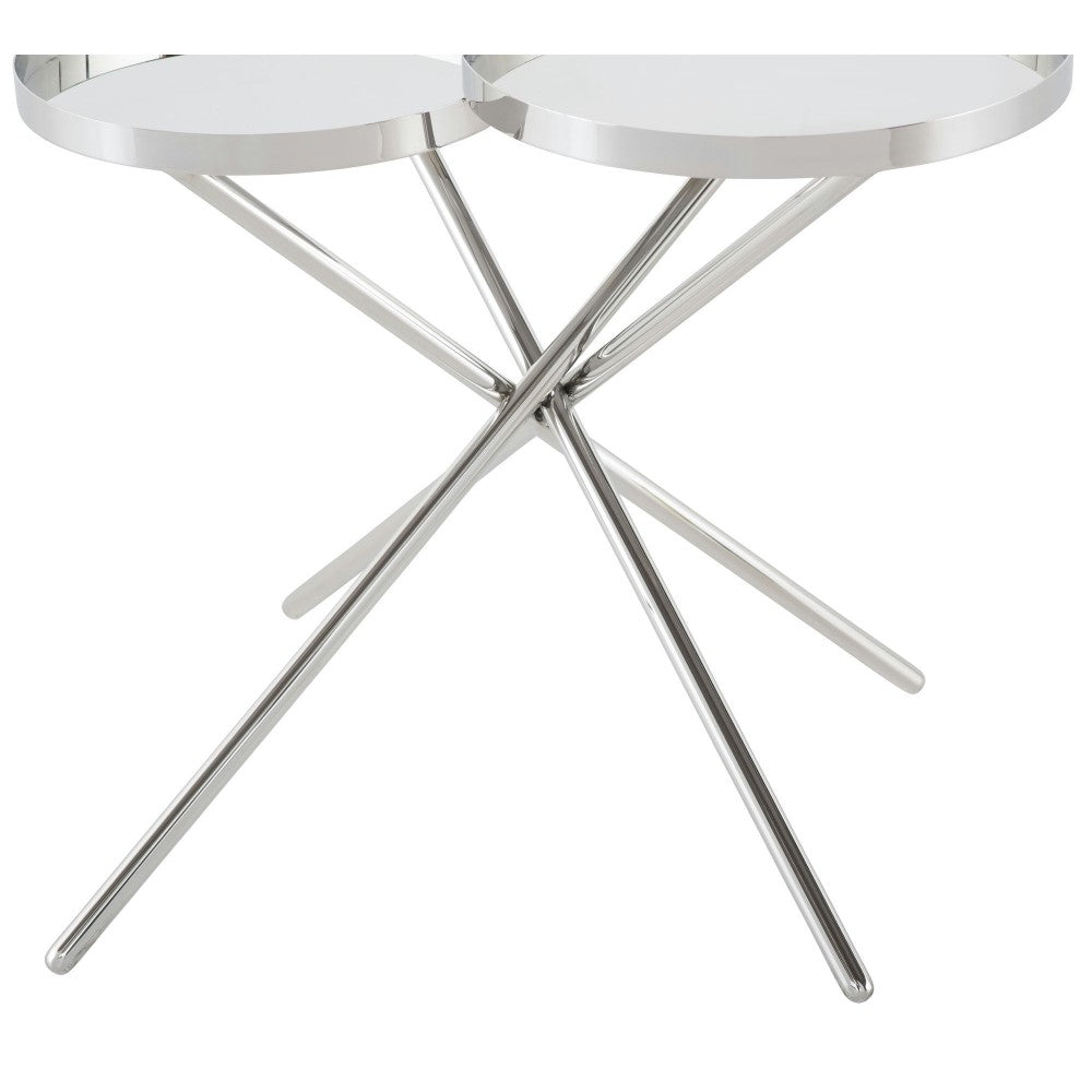 Olivia Silver Metal Side Table