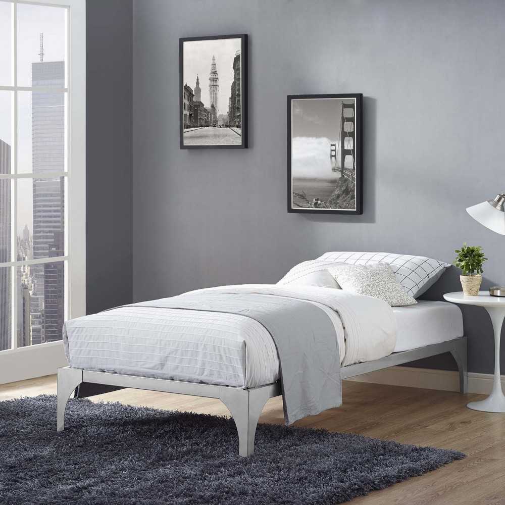 Ollie Twin Bed Frame, Silver