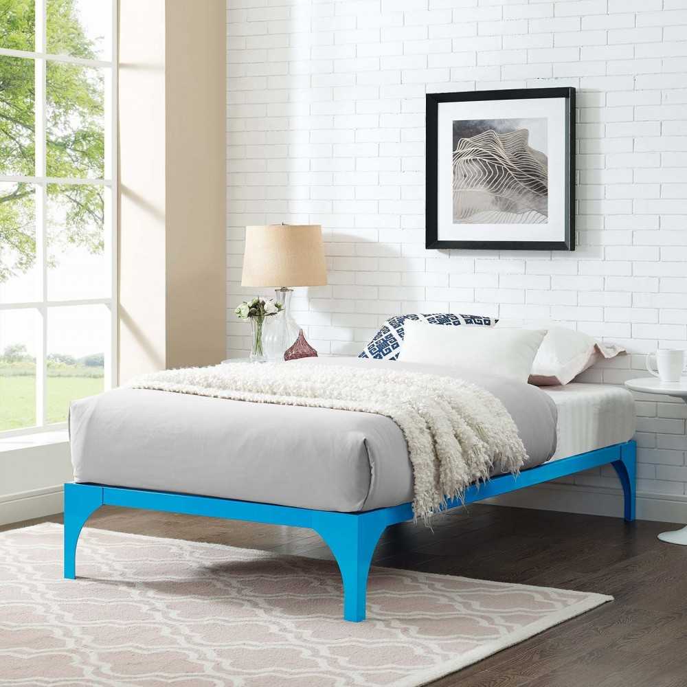 Ollie Twin Bed Frame, Light Blue