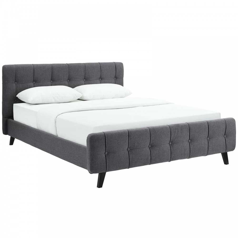 Ophelia Queen Fabric Bed, Gray