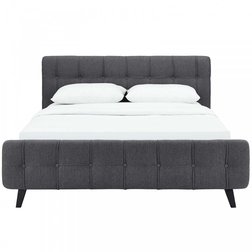 Ophelia Queen Fabric Bed, Gray