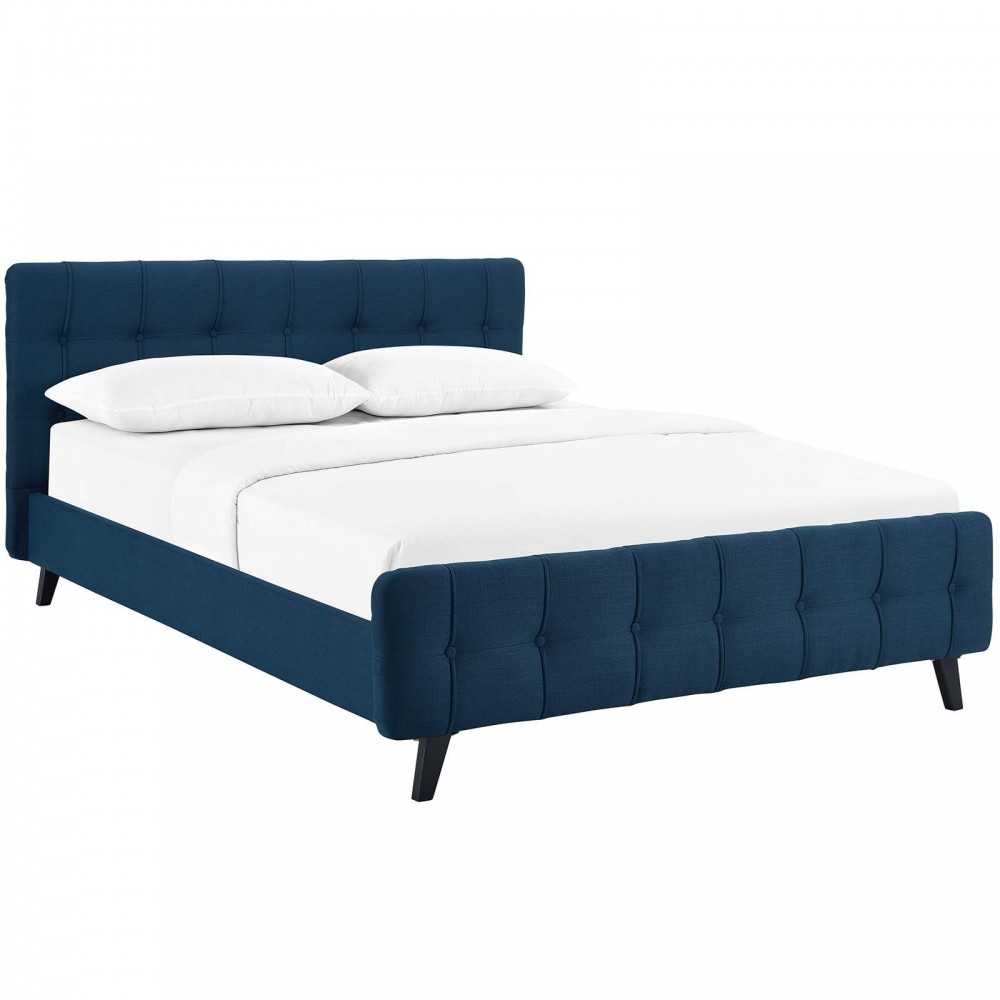 Ophelia Queen Fabric Bed, Azure