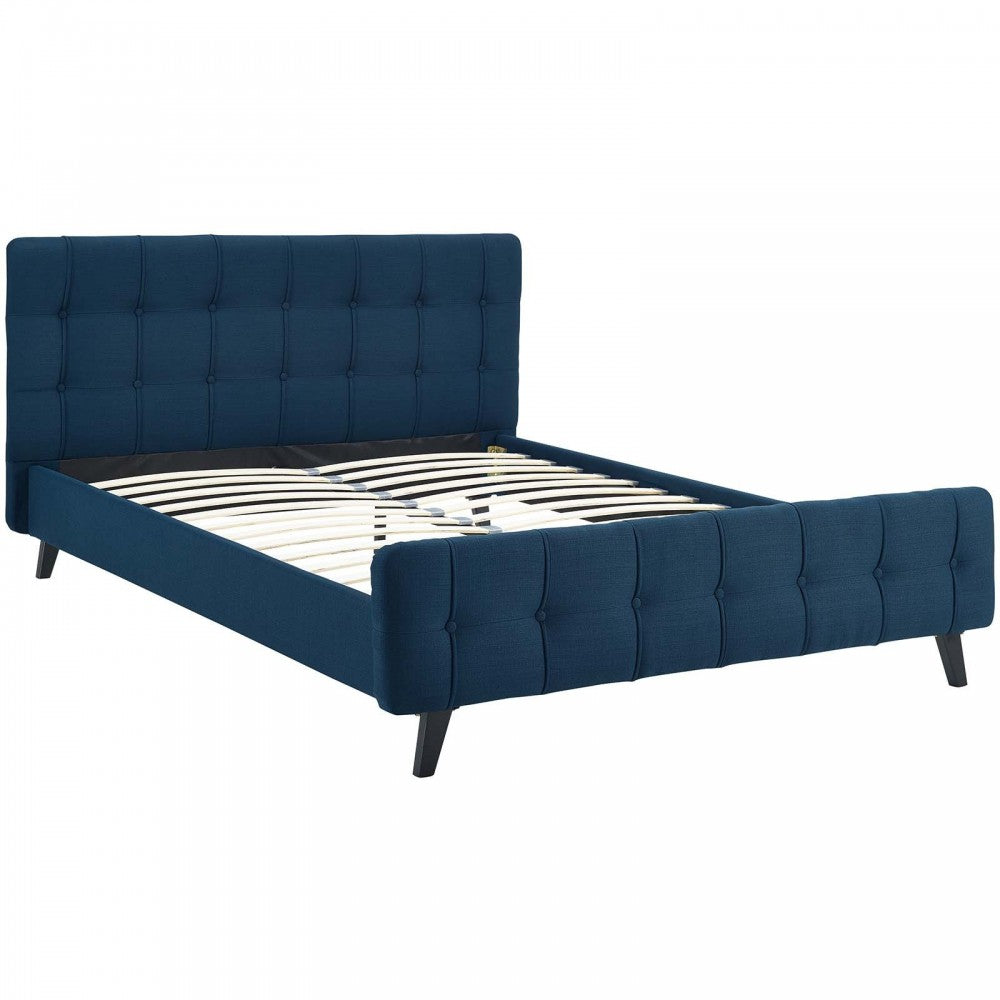 Ophelia Queen Fabric Bed, Azure