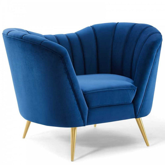 Opportunity Performance Velvet Armchair, Navy