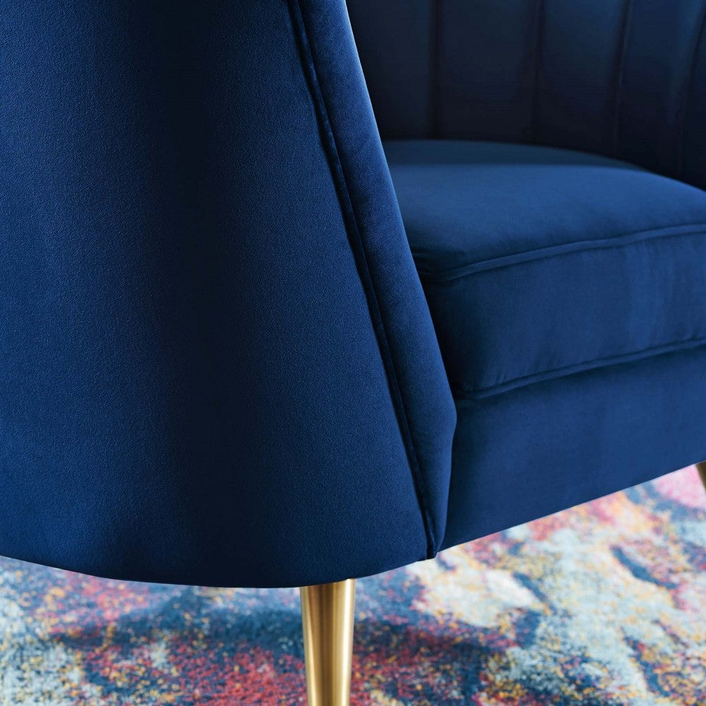 Opportunity Performance Velvet Armchair, Navy