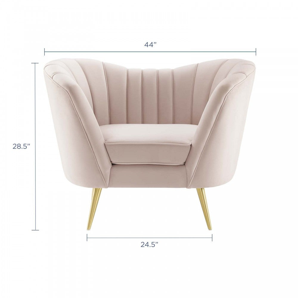 Opportunity Performance Velvet Armchair, Pink