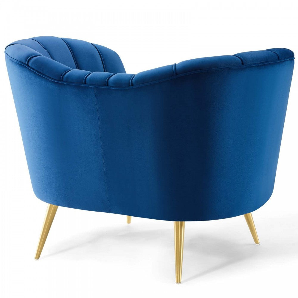 Opportunity Performance Velvet Armchair Set of 2, Navy
