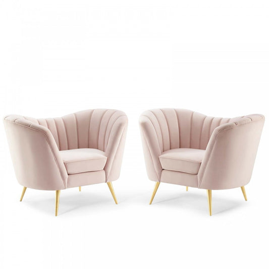 Opportunity Performance Velvet Armchair Set of 2, Pink