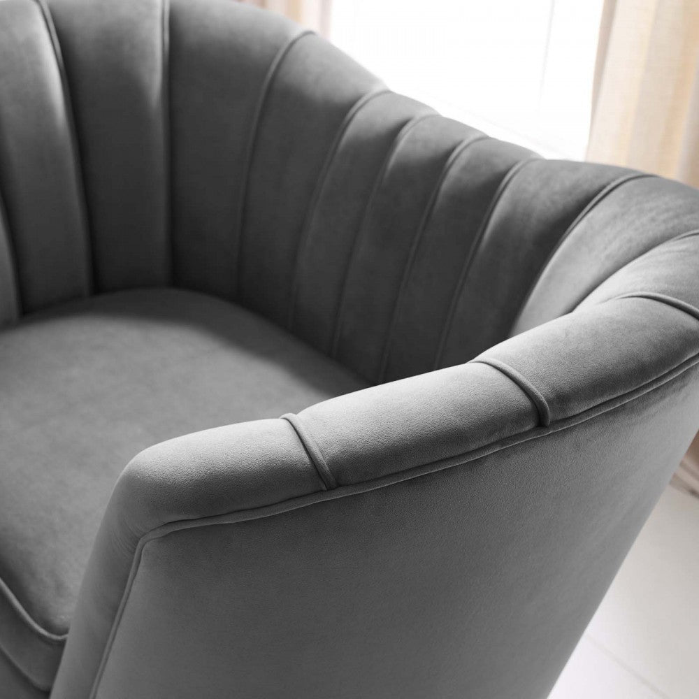 Opportunity Performance Velvet Armchair, Gray