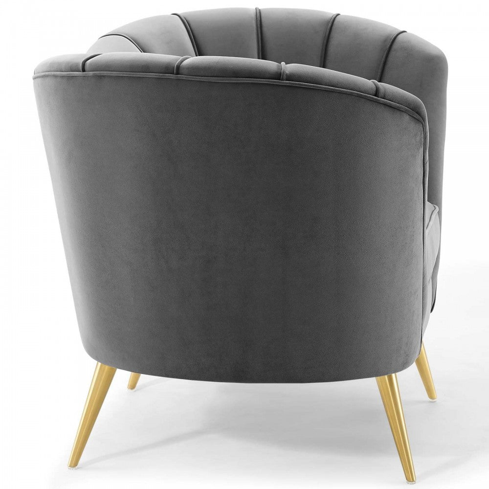Opportunity Performance Velvet Armchair, Gray