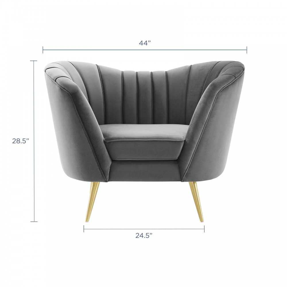 Opportunity Performance Velvet Armchair, Gray