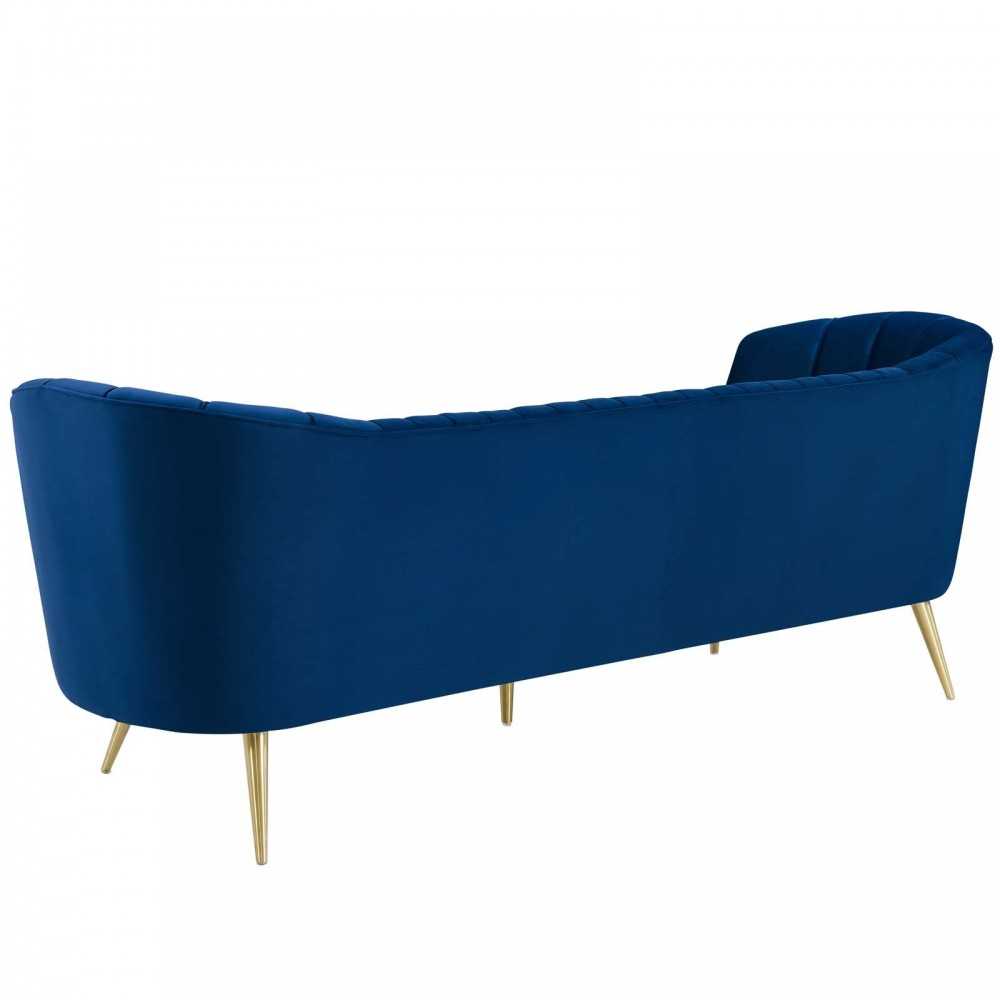 Opportunity Performance Velvet Sofa and Armchair Set, Navy