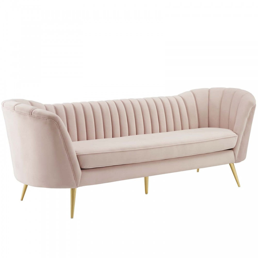 Opportunity Performance Velvet Sofa and Armchair Set, Pink