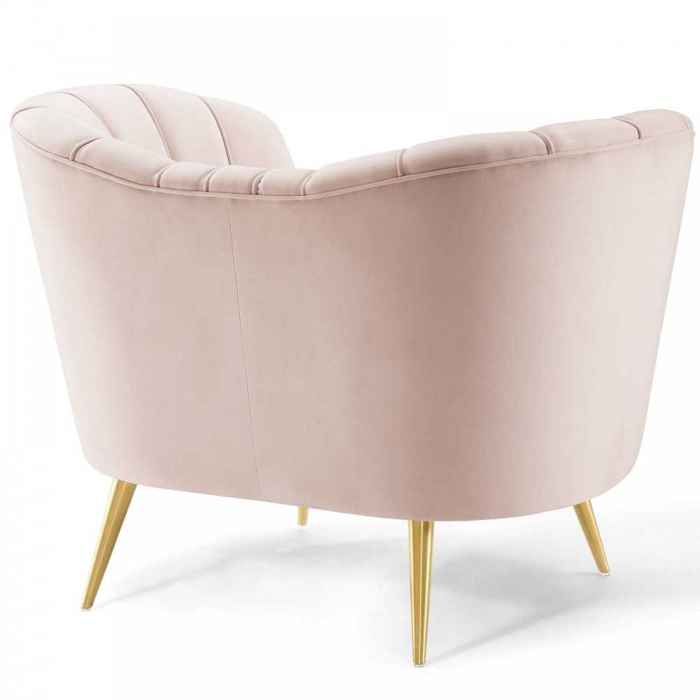Opportunity Performance Velvet Sofa and Armchair Set, Pink