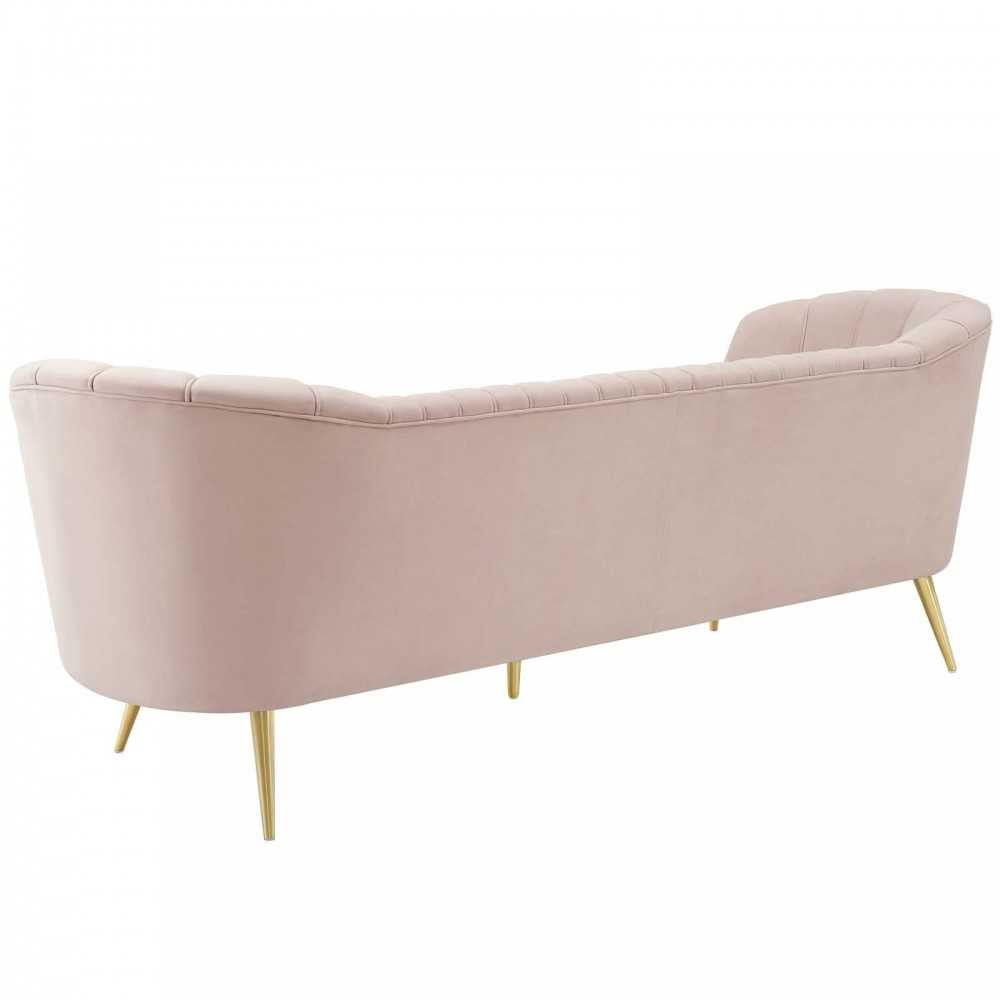 Opportunity Performance Velvet Sofa and Armchair Set, Pink