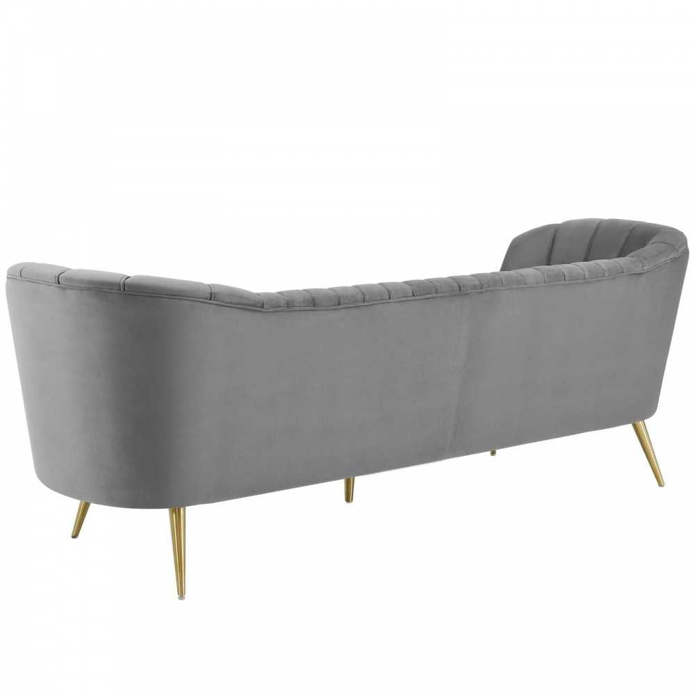 Opportunity Performance Velvet Sofa and Armchair Set, Gray
