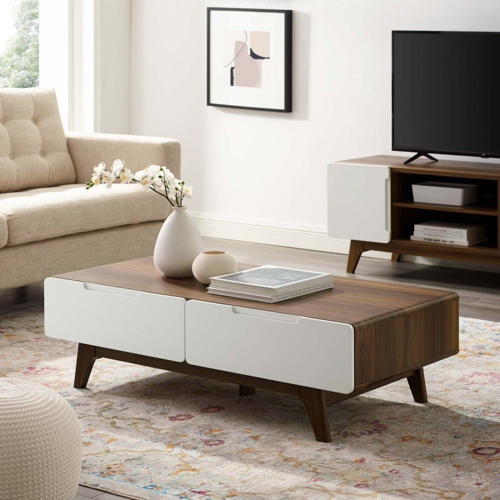 Origin 47" Coffee Table, Walnut White