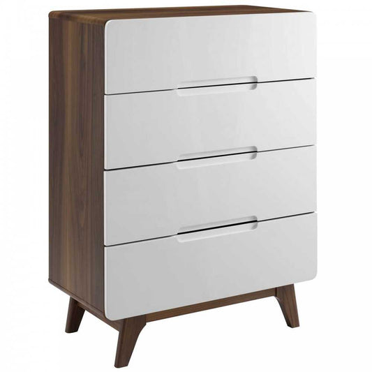 Origin Four-Drawer Chest or Stand, Walnut White