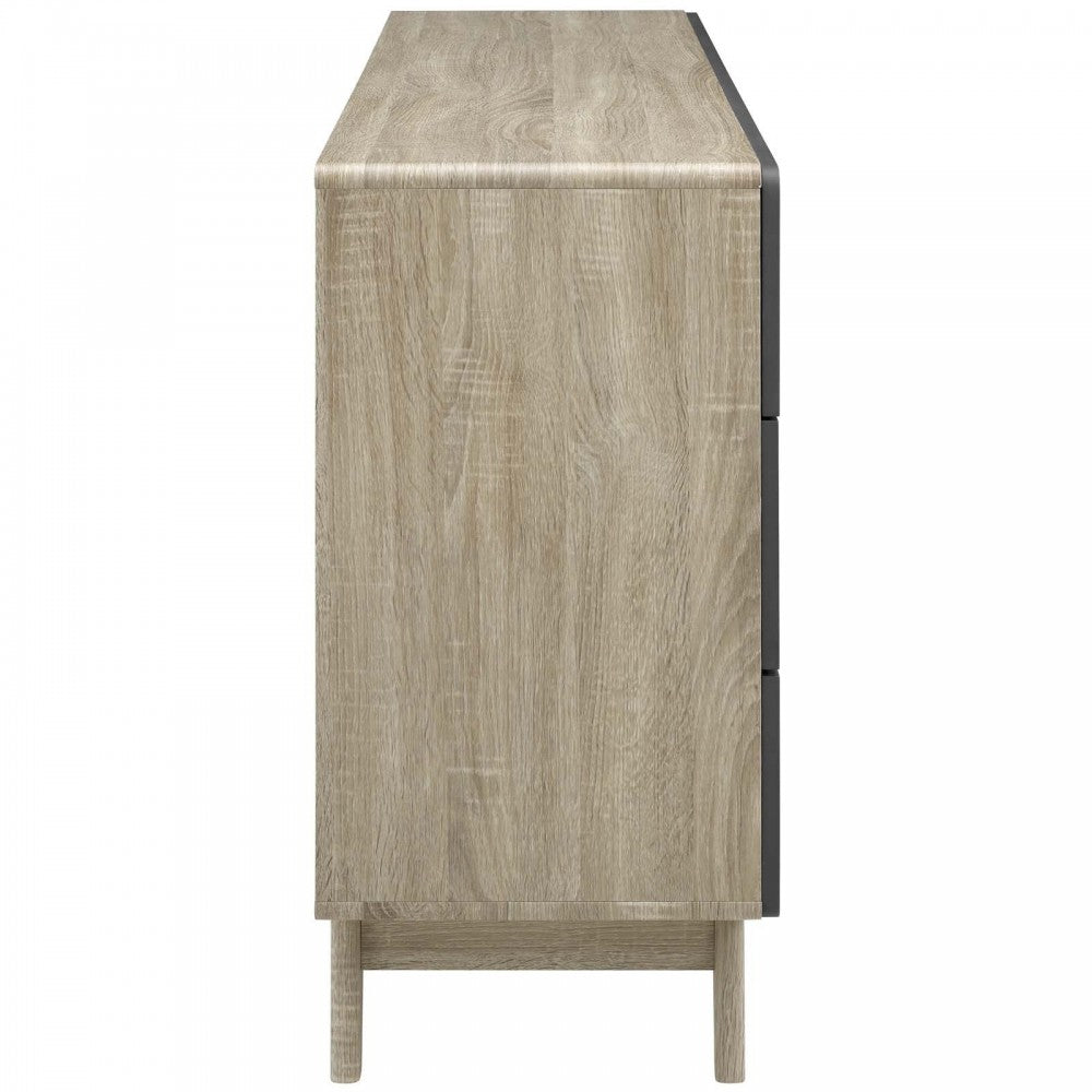 Origin Six-Drawer Wood Dresser or Display Stand, Natural Gray