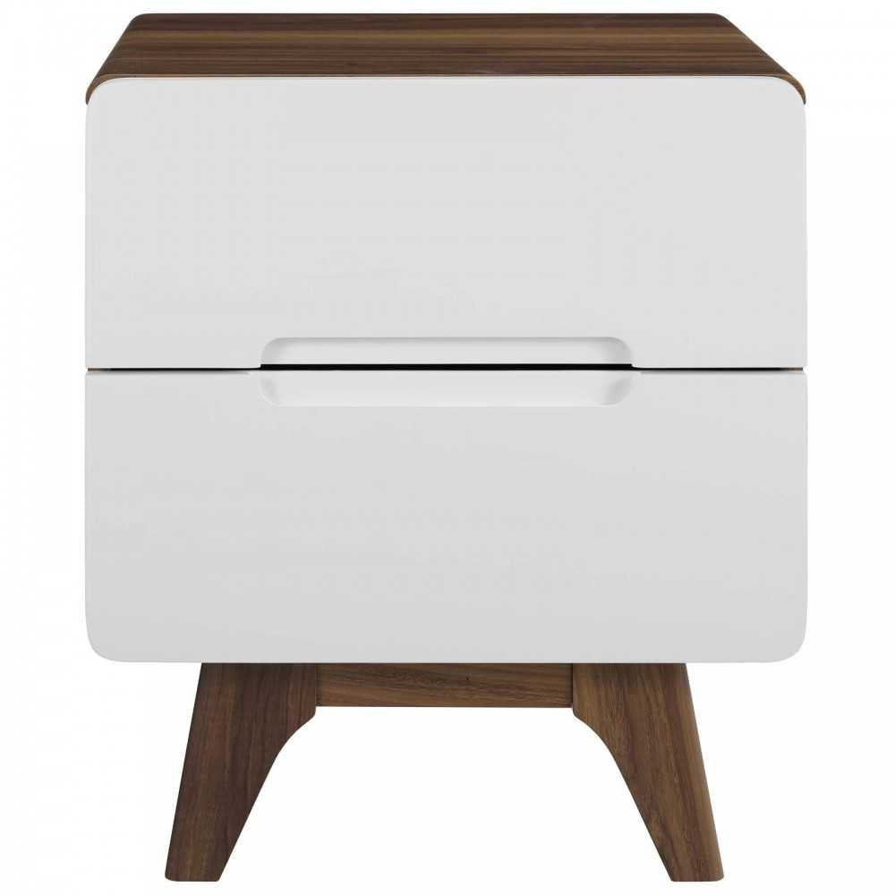 Origin Wood Nightstand or End Table, Walnut White