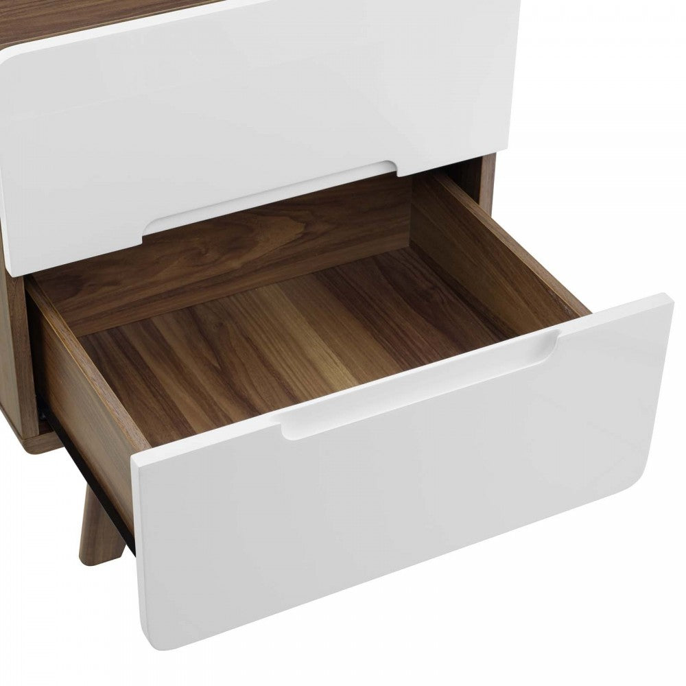 Origin Wood Nightstand or End Table, Walnut White