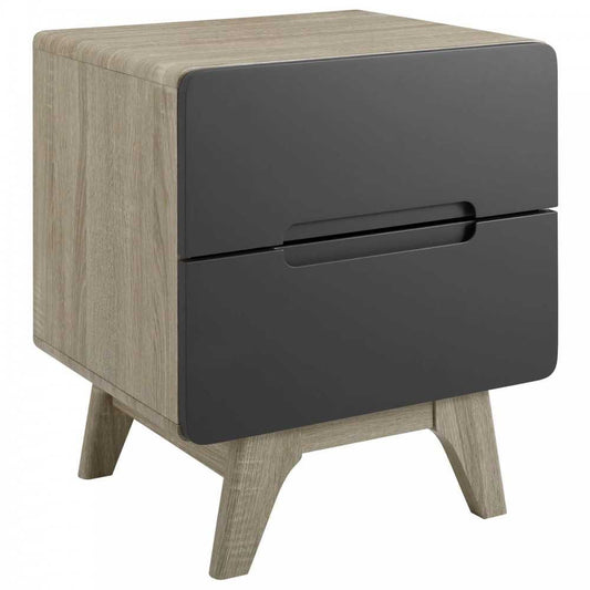 Origin Wood Nightstand or End Table, Natural Gray