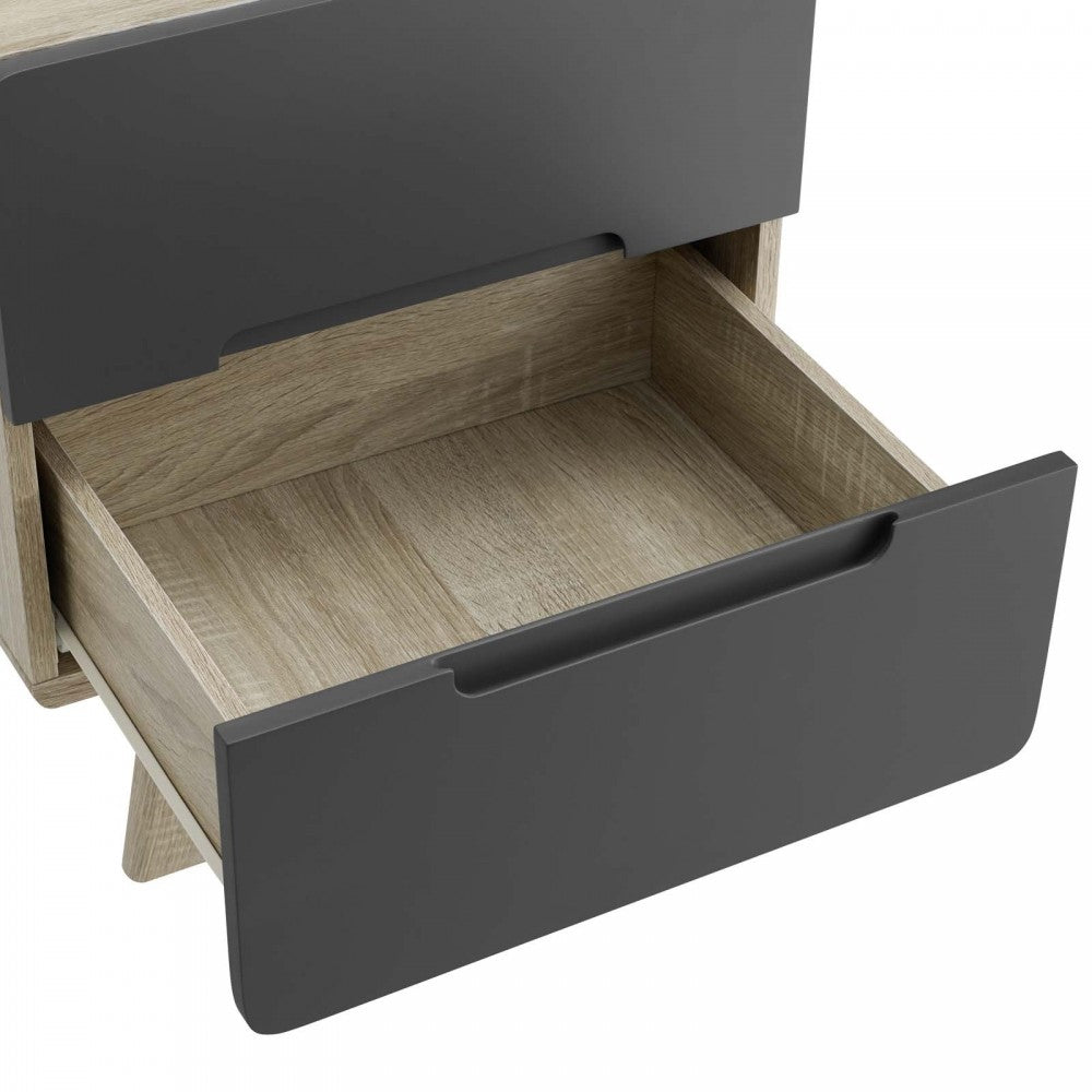 Origin Wood Nightstand or End Table, Natural Gray