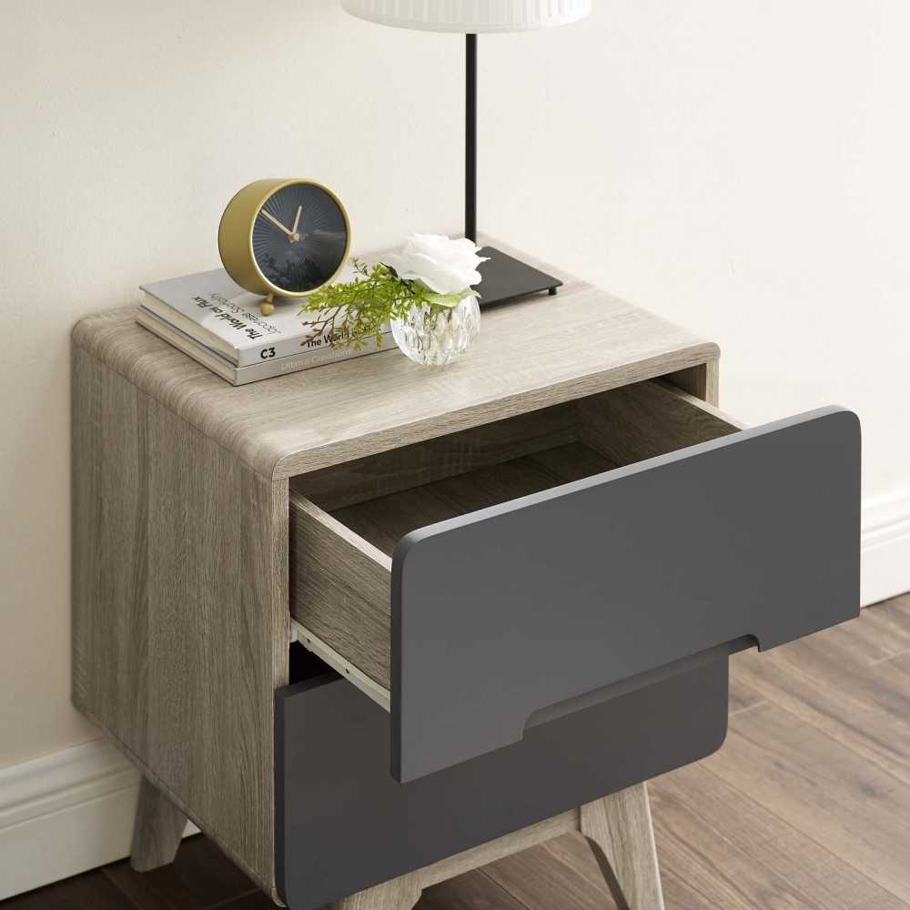 Origin Wood Nightstand or End Table, Natural Gray