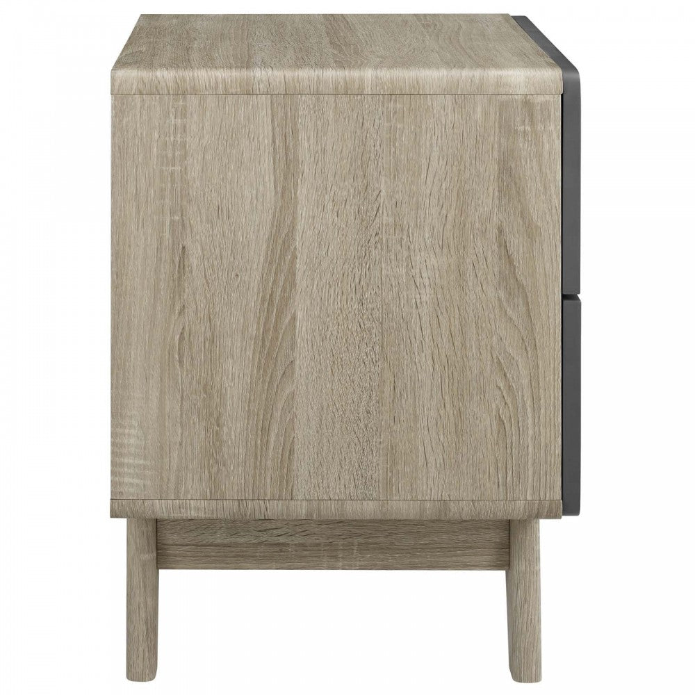 Origin Wood Nightstand or End Table, Natural Gray
