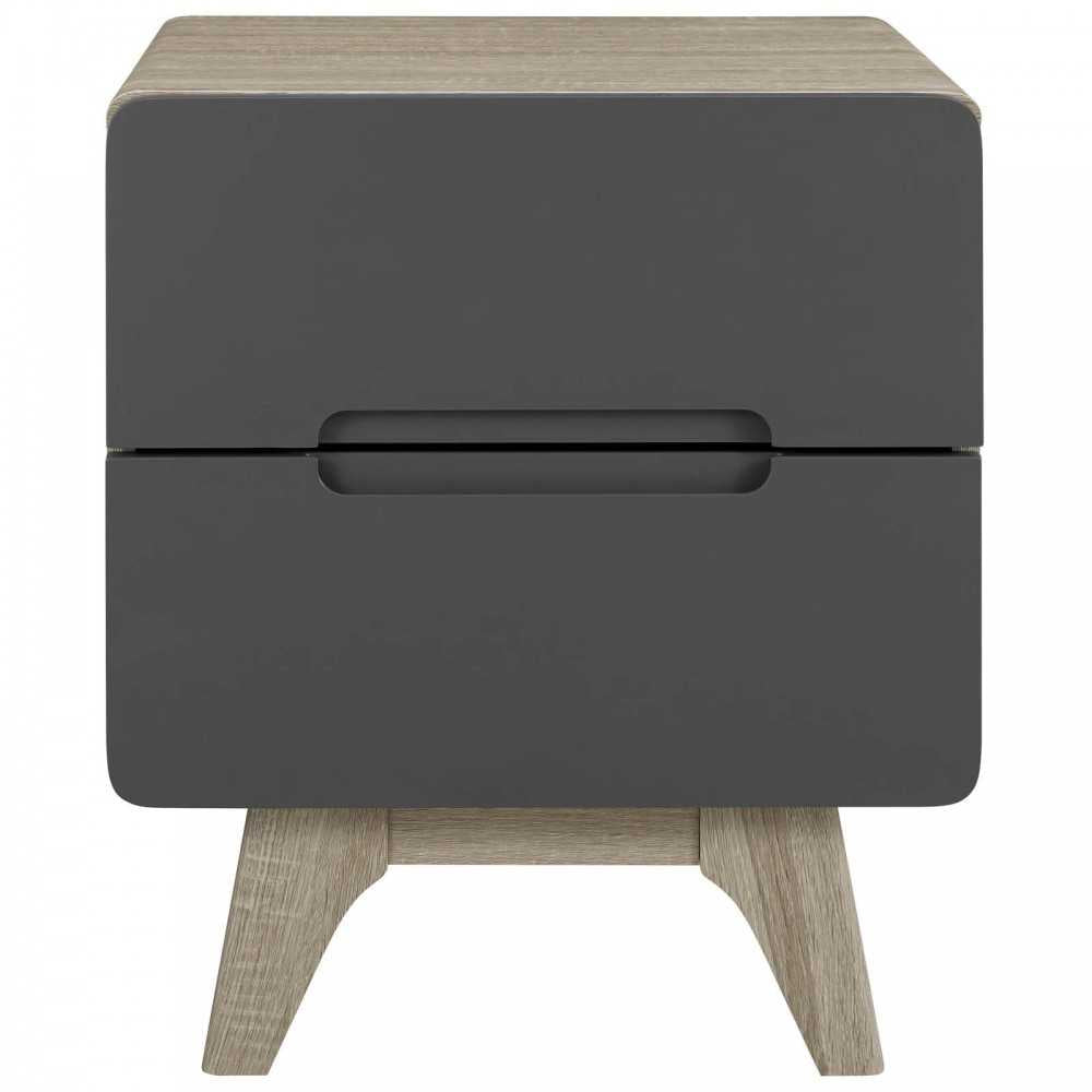 Origin Wood Nightstand or End Table, Natural Gray