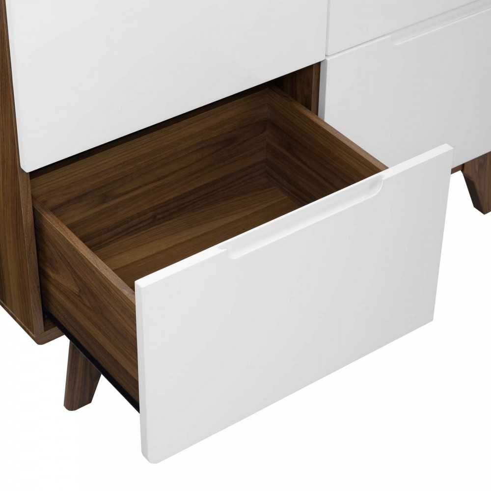 Origin Wood Wardrobe Cabinet, Walnut White