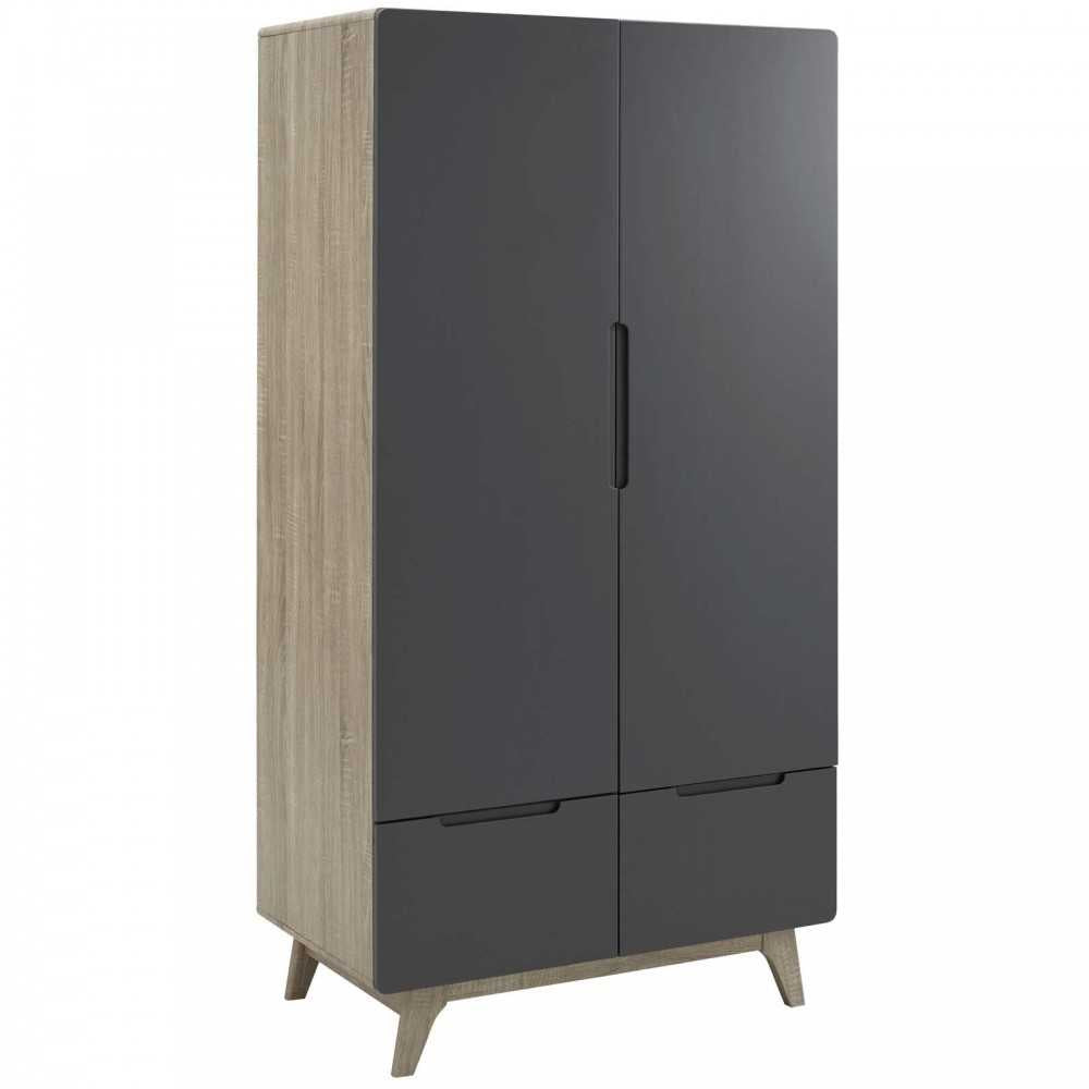 Origin Wood Wardrobe Cabinet, Natural Gray