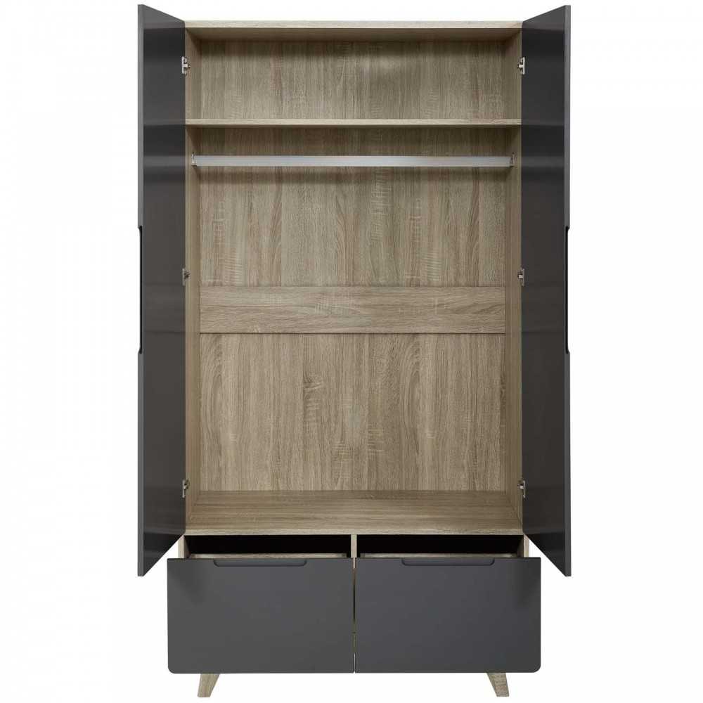 Origin Wood Wardrobe Cabinet, Natural Gray