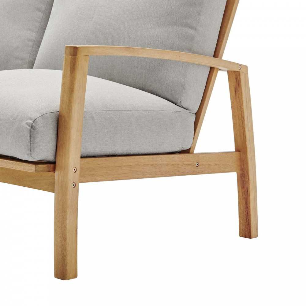 Orlean 3 Piece Outdoor Patio Eucalyptus Wood Set, Natural Light Gray, EEI-3825-NAT-LGR-SET