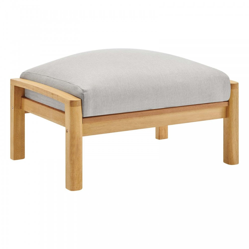Orlean 4 Piece Outdoor Patio Eucalyptus Wood Set, Natural Light Gray, EEI-3817-NAT-LGR-SET