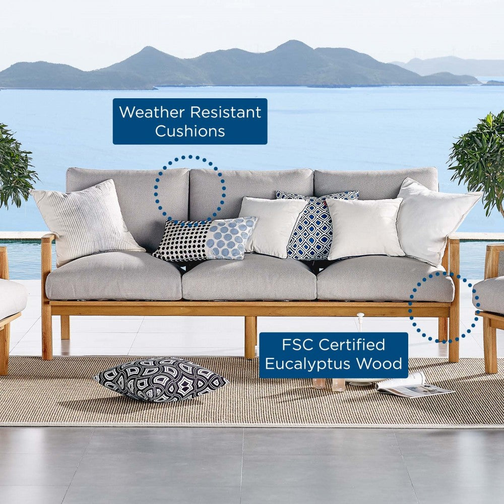 Orlean Outdoor Patio Eucalyptus Wood Sofa