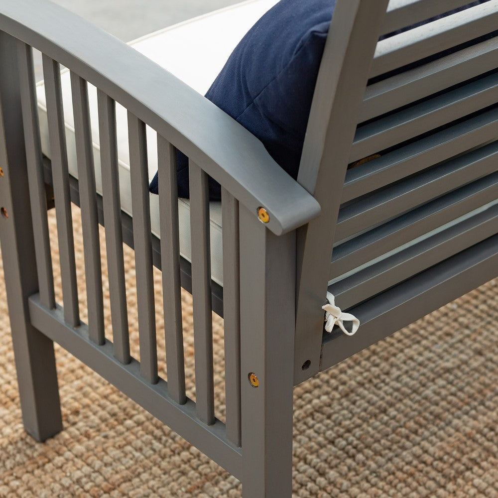 Outdoor Love Seat with Cushion - Gray Wash