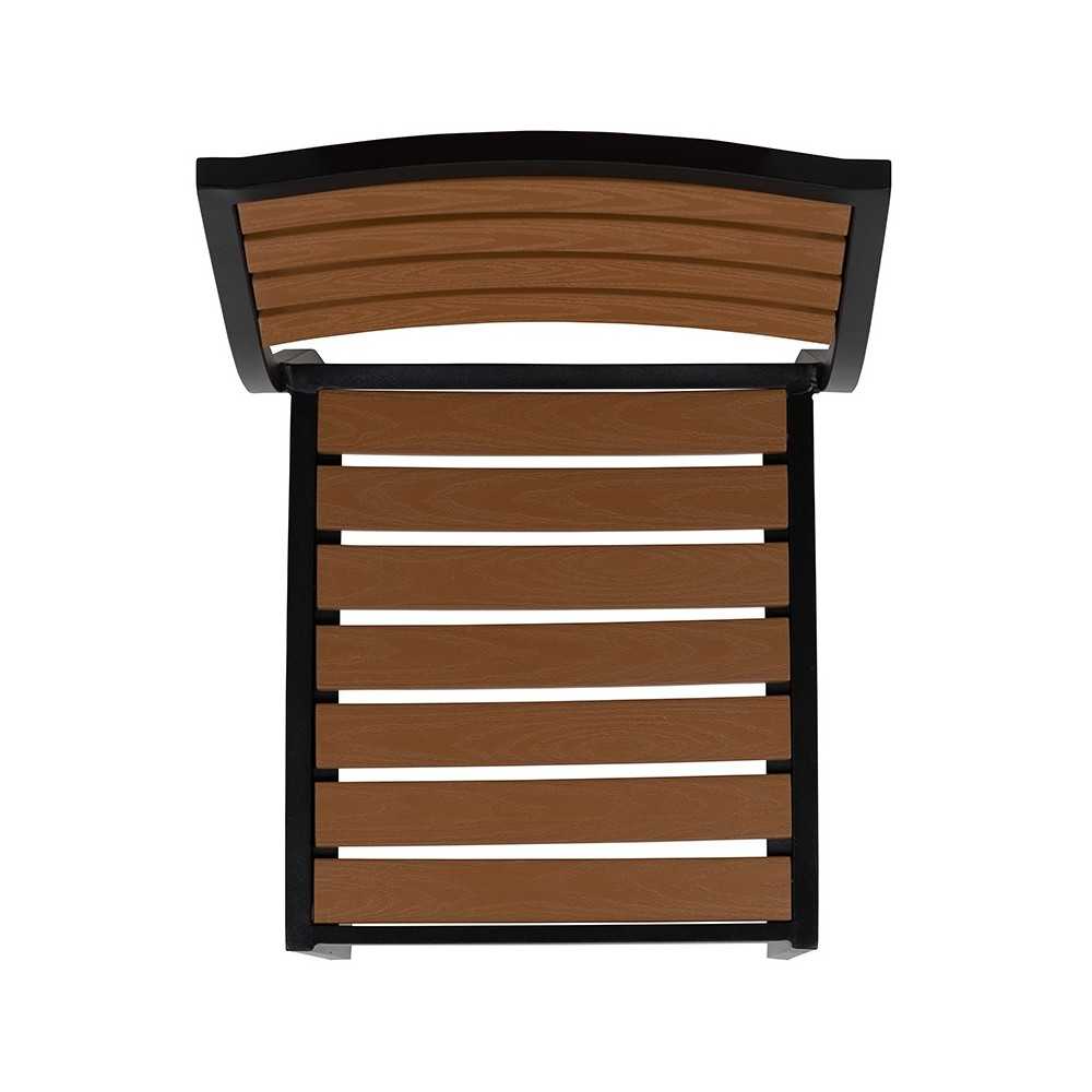 Outdoor Side Chair with Faux Teak Poly Slats