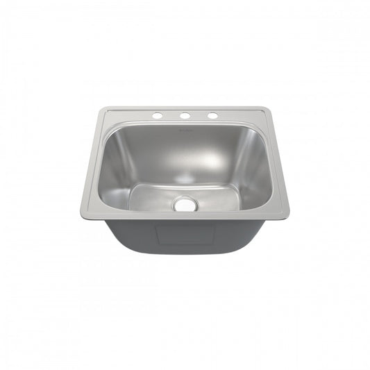 Ouvert 25 x 22 Stainless Steel, Single Basin, Top Mount Kitchen Sink