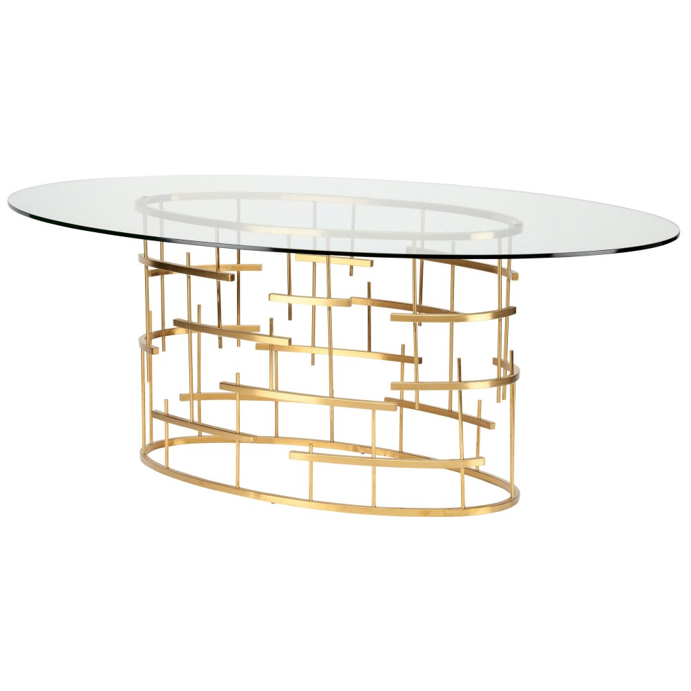 Oval Tiffany Gold Melamine Dining Table