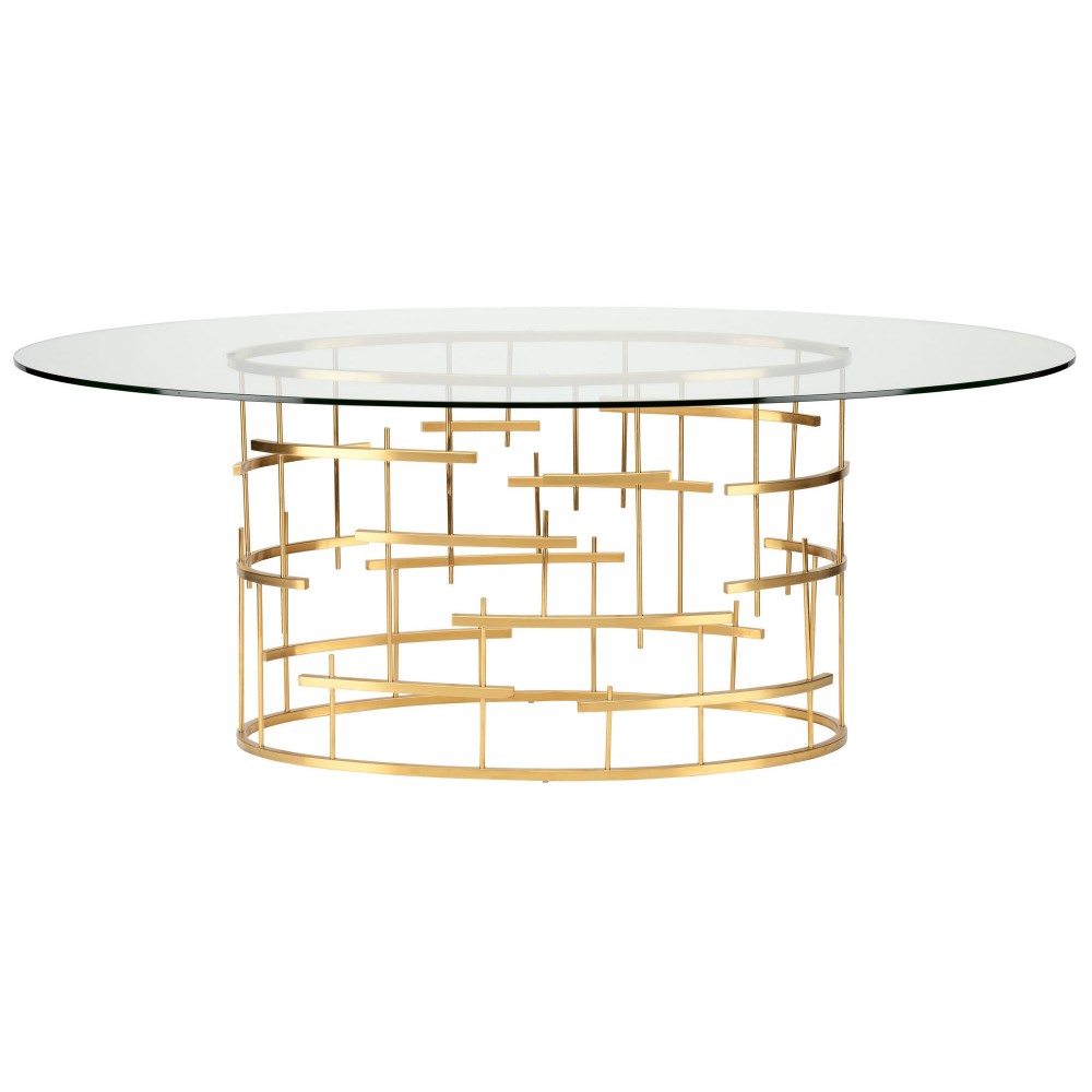 Oval Tiffany Gold Melamine Dining Table