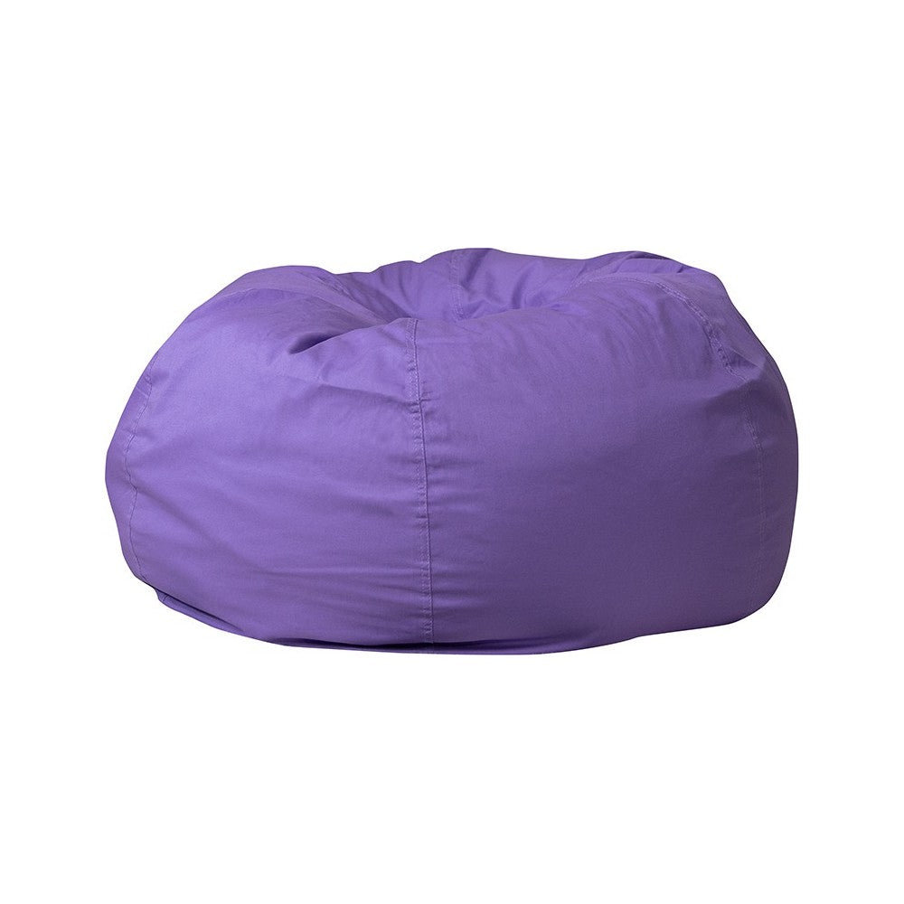 Oversized Solid Purple Bean Bag Chair for Kids and Adults