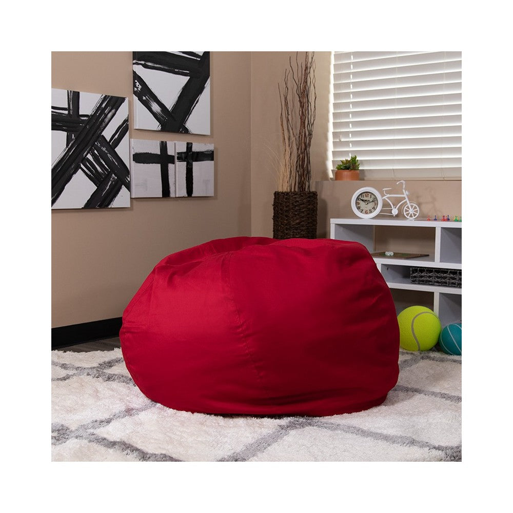 Oversized Solid Red Bean Bag Chair for Kids and Adults