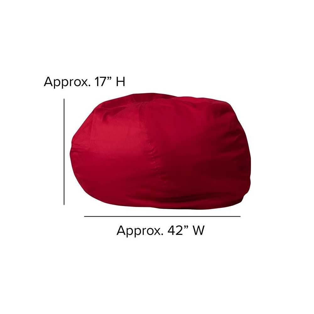 Oversized Solid Red Bean Bag Chair for Kids and Adults