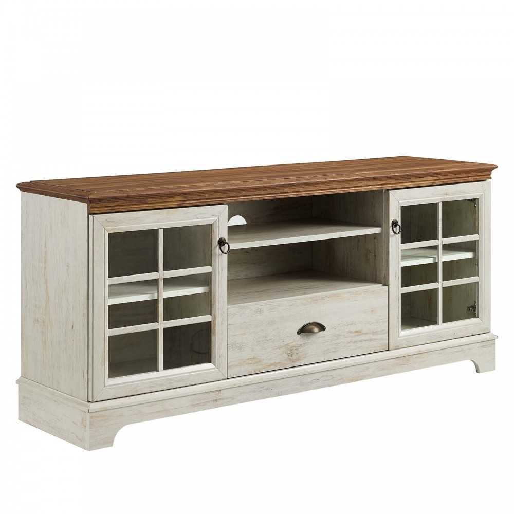 Pacific 59" TV Stand, Walnut White