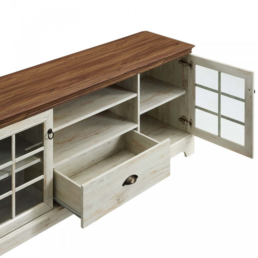 Pacific 59" TV Stand, Walnut White